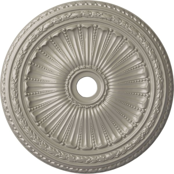 Ekena Millwork Viceroy Ceiling Medallion (Fits Canopies up to 4 7/8"), 35 1/8"OD x 4 7/8"ID x 2 1/2"P, Pearl White CM35VIPWS - main